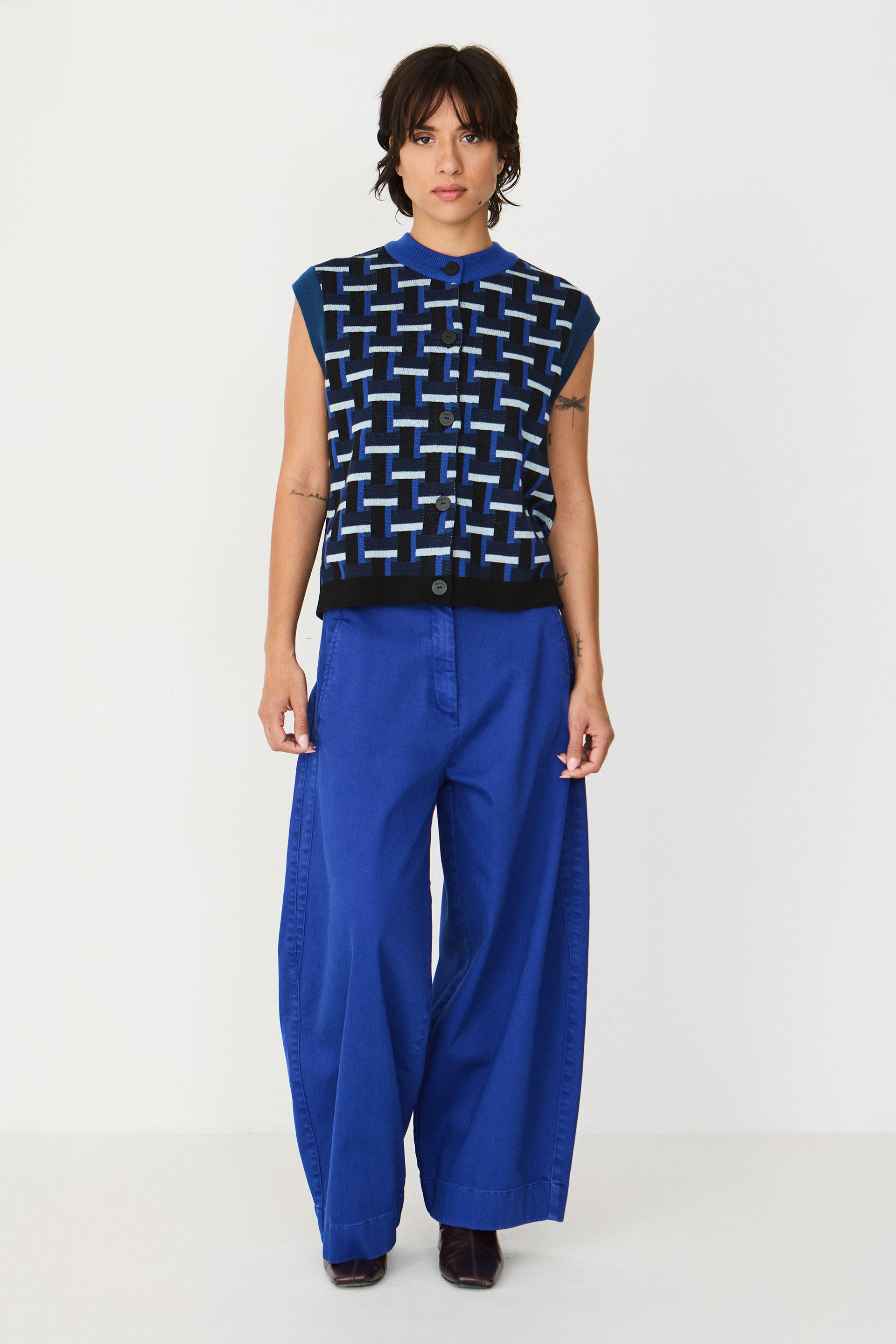 SKFK Gamitza GOTS Sweater Damen Pullunder Weste blau